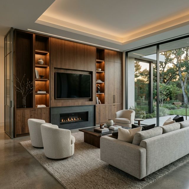 High-end custom interior design living room